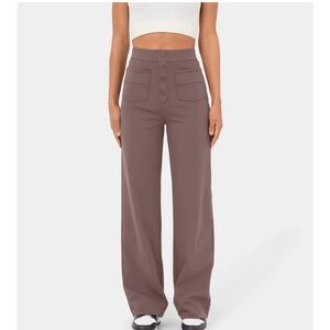 High-Waisted Brown Wide-Leg Pants